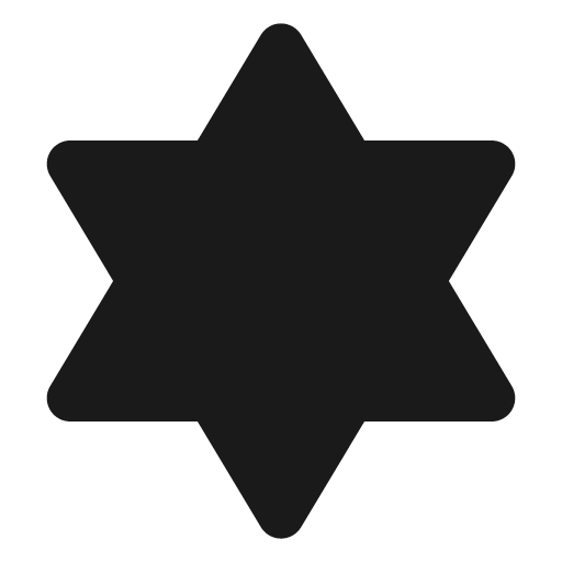 Jewish star filled icon, filled style, from Tabler Icons