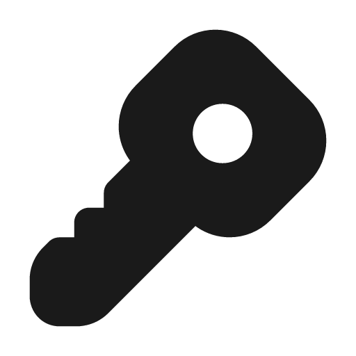 Key filled icon, filled style, from Tabler Icons