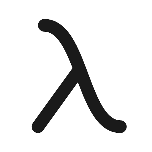 Lambda icon, line style, from Tabler Icons