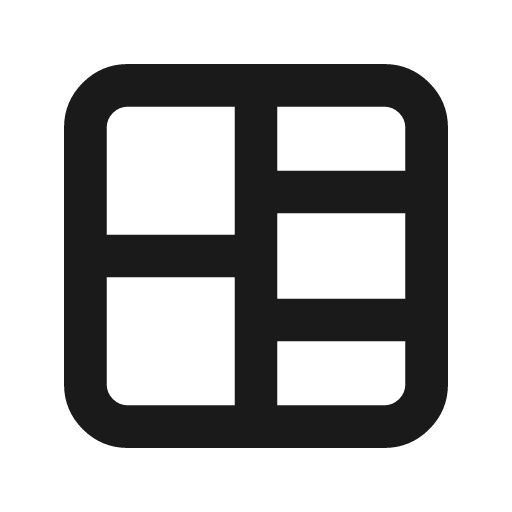 Layout board split icon, line style, from Tabler Icons