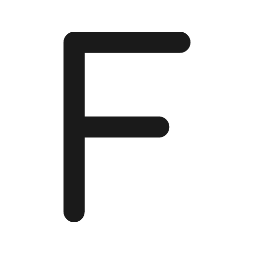 Letter f icon, line style, from Tabler Icons