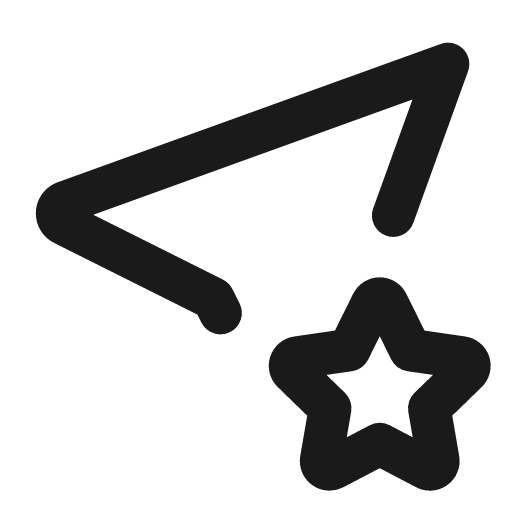 Location star icon, line style, from Tabler Icons