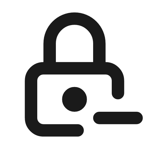 Lock minus icon, line style, from Tabler Icons
