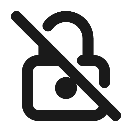 Lock off icon, line style, from Tabler Icons