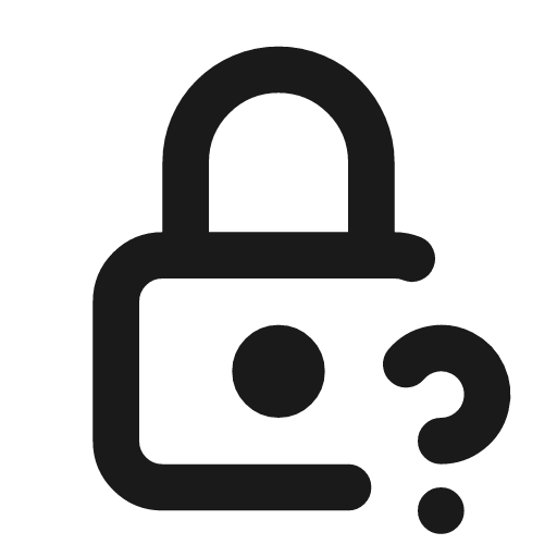 Lock question icon, line style, from Tabler Icons
