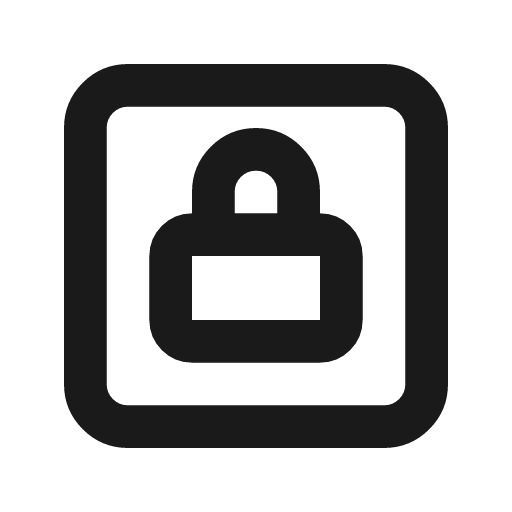 Lock square icon, line style, from Tabler Icons