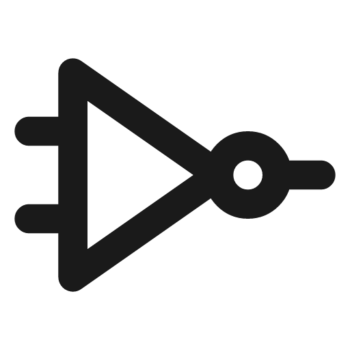 Logic not icon, line style, from Tabler Icons