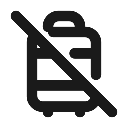 Luggage off icon, line style, from Tabler Icons