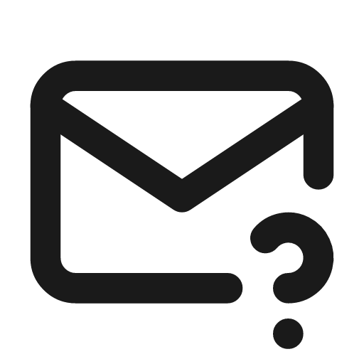 Mail question icon, line style, from Tabler Icons