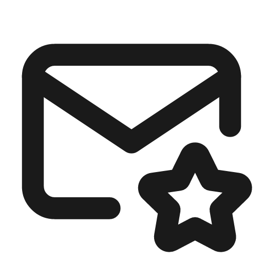 Mail star icon, line style, from Tabler Icons