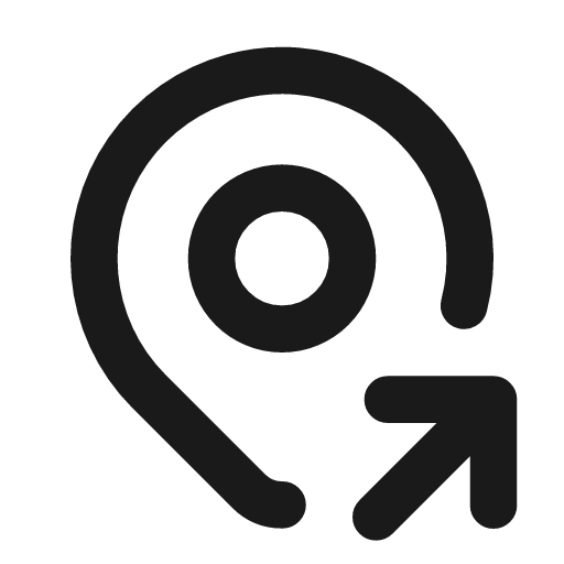 Map pin share icon, line style, from Tabler Icons
