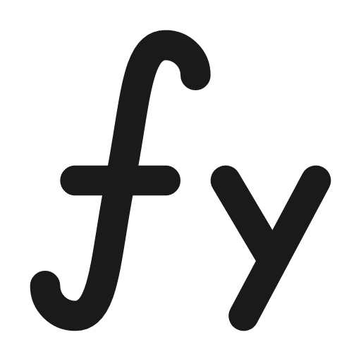 Math function y icon, line style, from Tabler Icons