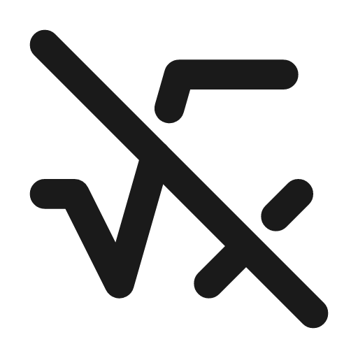 Math off icon, line style, from Tabler Icons