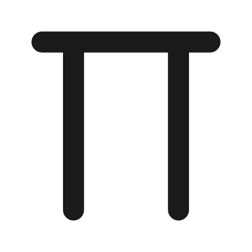 Math pi icon, line style, from Tabler Icons