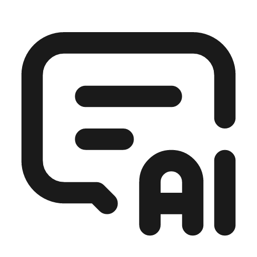 Message 2 ai icon, line style, from Tabler Icons