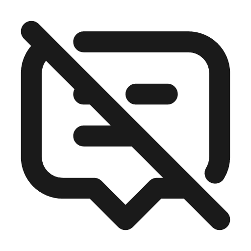 Message 2 off icon, line style, from Tabler Icons