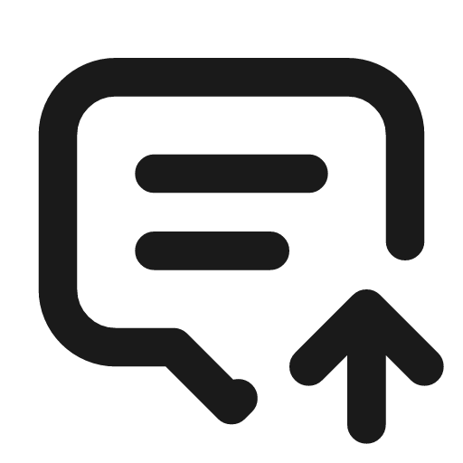 Message 2 up icon, line style, from Tabler Icons