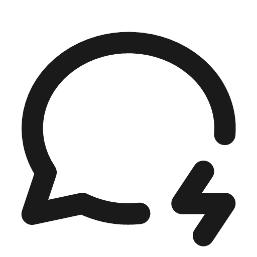 Message circle bolt icon, line style, from Tabler Icons
