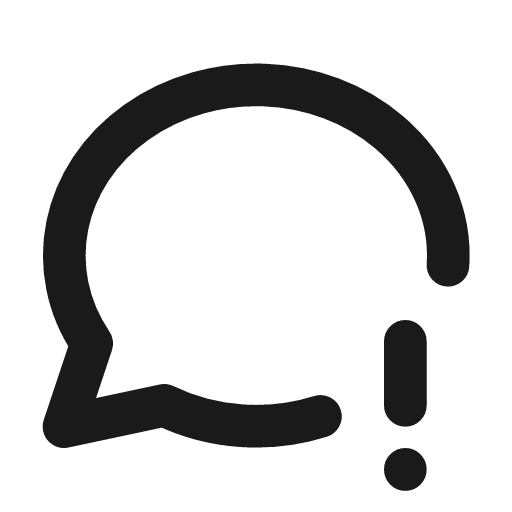 Message circle exclamation icon, line style, from Tabler Icons