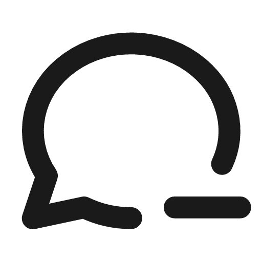 Message circle minus icon, line style, from Tabler Icons