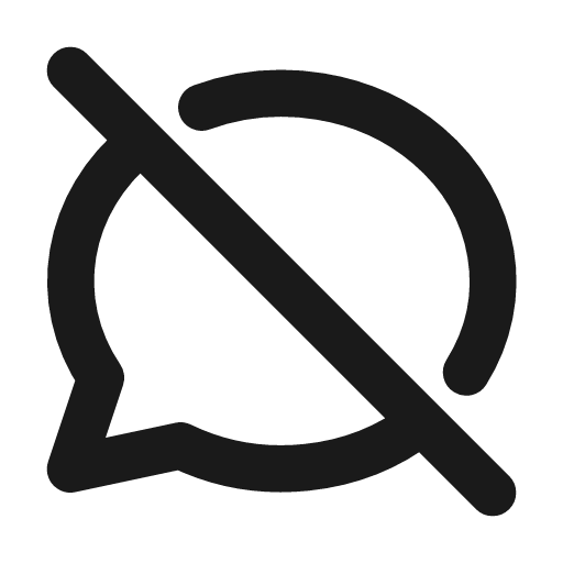 Message circle off icon, line style, from Tabler Icons