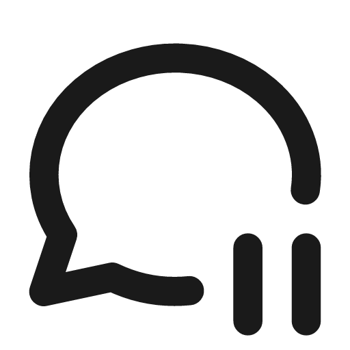 Message circle pause icon, line style, from Tabler Icons