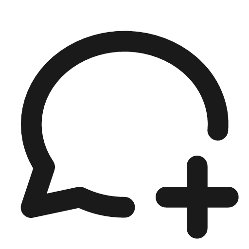 Message circle plus icon, line style, from Tabler Icons