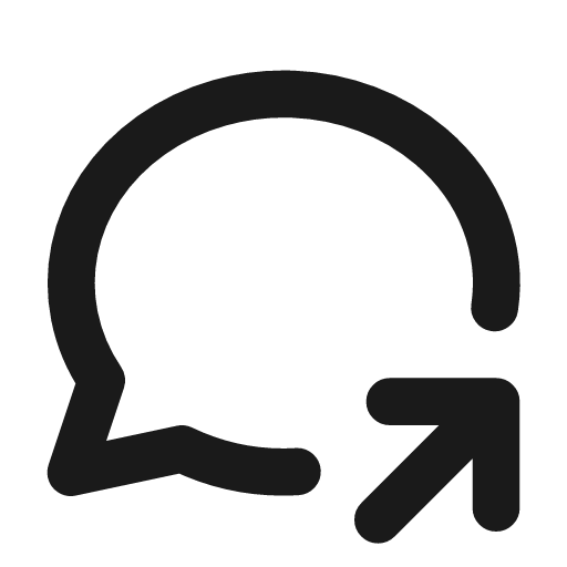 Message circle share icon, line style, from Tabler Icons