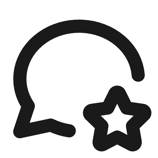 Message circle star icon, line style, from Tabler Icons