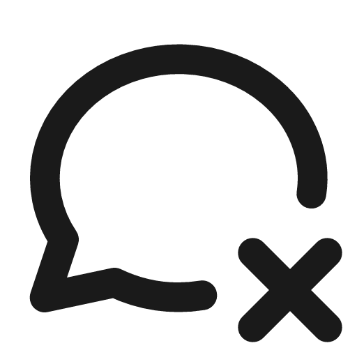 Message circle x icon, line style, from Tabler Icons