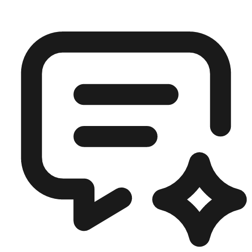 Message sparkle icon, line style, from Tabler Icons