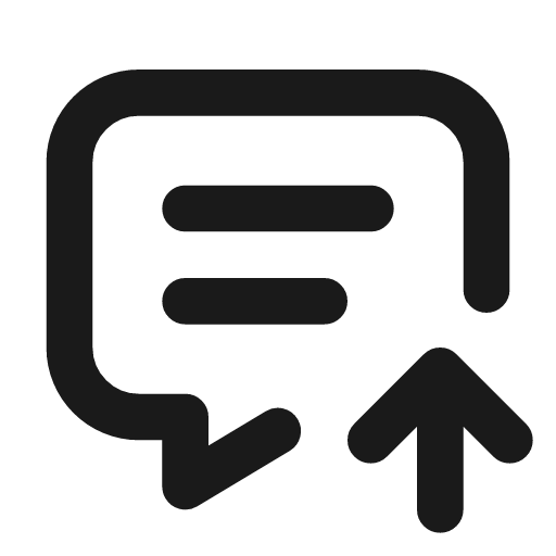 Message up icon, line style, from Tabler Icons