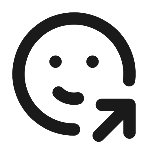 Mood share icon, line style, from Tabler Icons