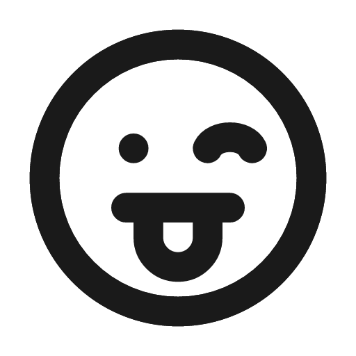 Mood tongue wink icon, line style, from Tabler Icons