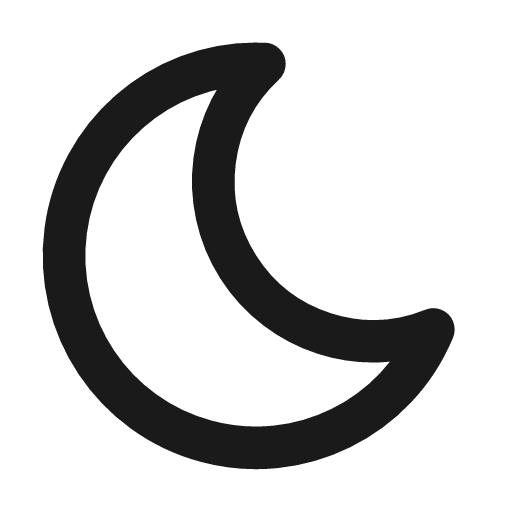 Moon icon, line style, from Tabler Icons