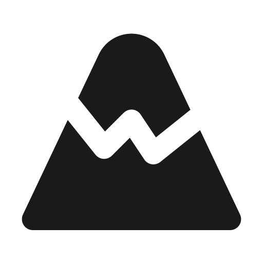 Mountain filled icon, filled style, from Tabler Icons