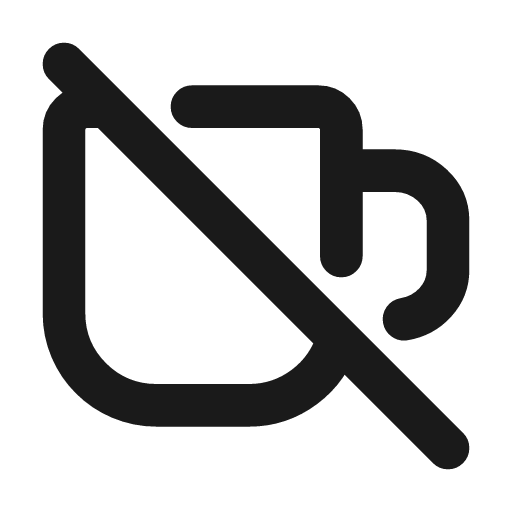 Mug off icon, line style, from Tabler Icons