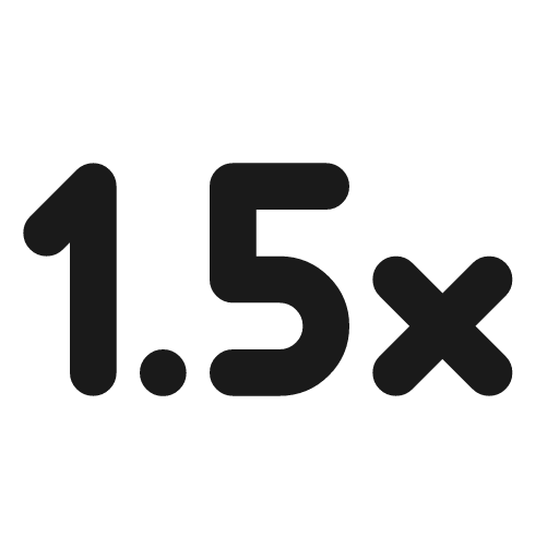 Multiplier 1 5x icon, line style, from Tabler Icons