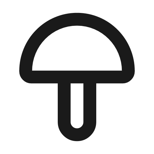 Mushroom icon, line style, from Tabler Icons