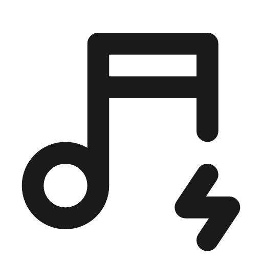 Music bolt icon, line style, from Tabler Icons