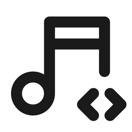 Music code icon, line style, from Tabler Icons