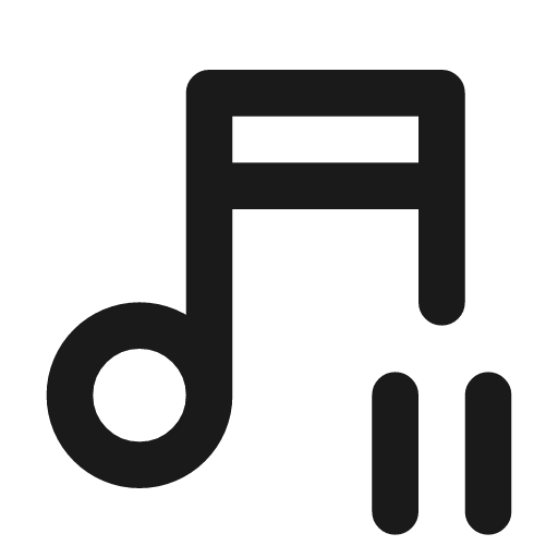 Music pause icon, line style, from Tabler Icons