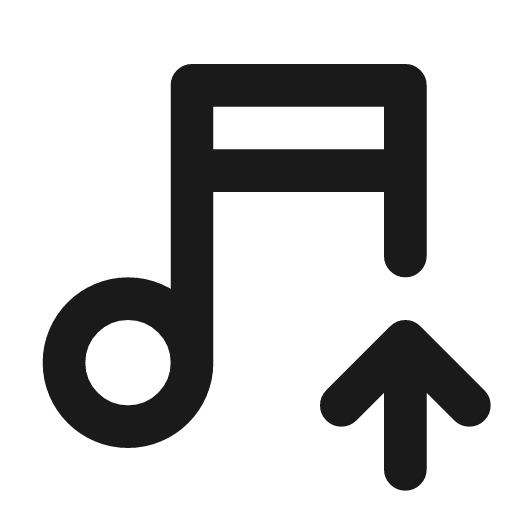 Music up icon, line style, from Tabler Icons