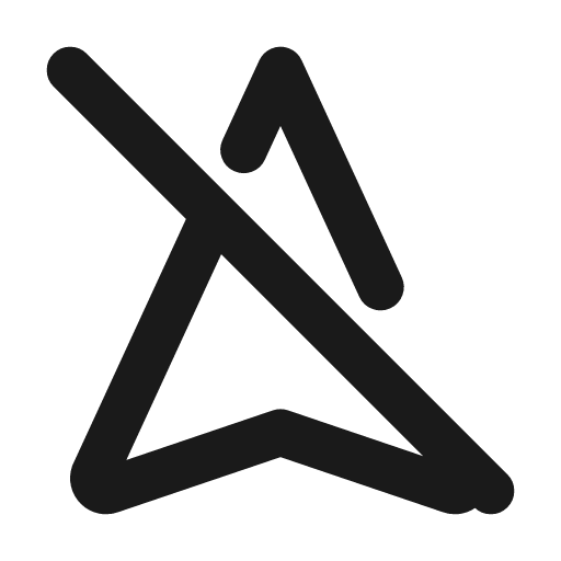 Navigation off icon, line style, from Tabler Icons