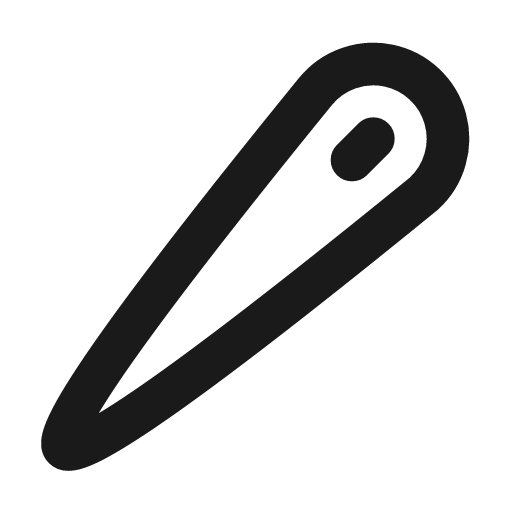 Needle icon, line style, from Tabler Icons