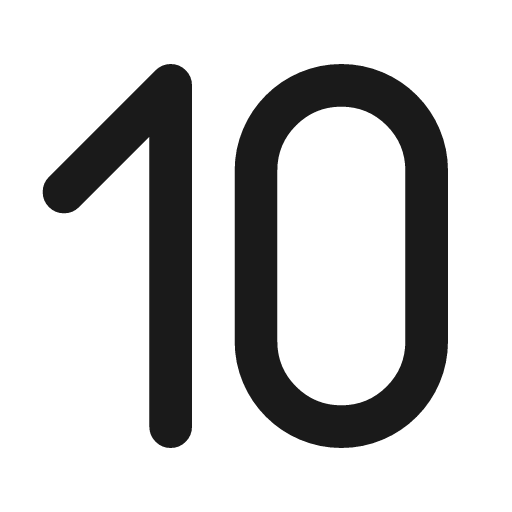Number 10 icon, line style, from Tabler Icons