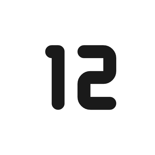 Number 12 small icon, line style, from Tabler Icons