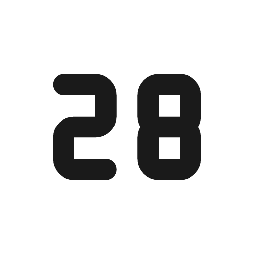 Number 28 small icon, line style, from Tabler Icons