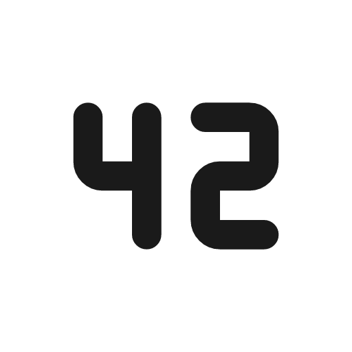 Number 42 small icon, line style, from Tabler Icons