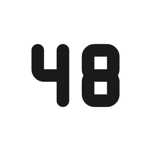 Number 48 small icon, line style, from Tabler Icons